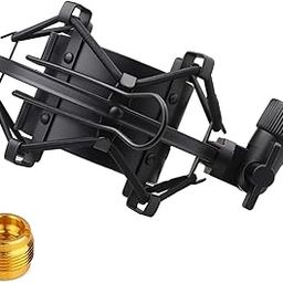Miwayer Universal Microphone Shock Mount,Most Advanced Cobweb Anti-Vibration Structure Compatible with 42-53mm Large Diameter Condenser Mics, Like Audio Technica AT2020-USB Samson Q2U (Short, Black)-image-4