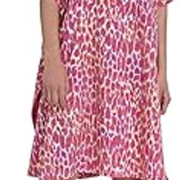 PINK ANIMAL SKIN PRINTED SHORT BEACH KAFTAN CAFTAN RESORTWEAR-picture-11