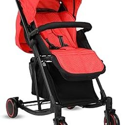 LuvLap Cosmos Rocker baby stroller, Pram for baby with 5 point safety harness, Stroller cum Rocker, Spacious Cushioned seat with side padding, Large Storage basket, 6 Months to 3 years (Red)-23
