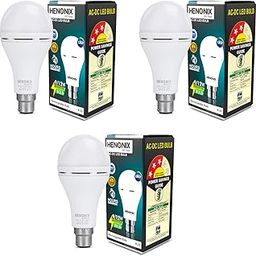 HENONIX 365 DAYS 12W LED Emergency Bulb | Battery Backup Light | Rechargeable ACDC Bulb | Home & Office Use | Pack of 3-picture-13