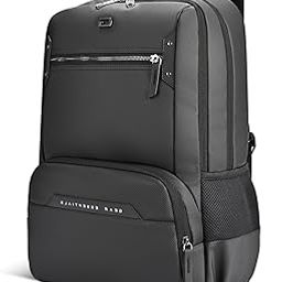 Quantum 3 18"/29L Antitheft Large Faux Leather Water Resistant Laptop backpack with Raincover/Laptop backpack/Casual Backpack/Daypack/Travel Backpack/College Bag For Men/Women(Black-Black)-95