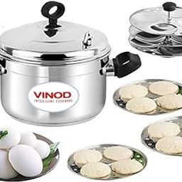 Vinod Classic Stainless Steel Idli Maker Cooker - 6 Deeper Plates (24 Idlis) / Idli Steamer/Idly Stand/Plump Fluffy Idlies/SAS Bottom/Induction & Gas Base - 2 Year Warranty-image-59