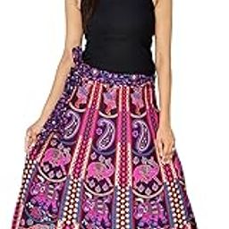 Women's Traditional and Stylish Cotton Jaipuri Printed Wraparound Skirt (MJBW00427_Free Size, Purple, Free Size)-picture-30