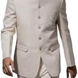 Emperor’s Linen Bandhgala/Nawab | Jodhpuri Suit Men's Regular Fit Two Piece Wedding Bandhgala Jodhpuri Nawab Suit-image-11