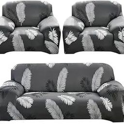 LA MANTTA Sofa Cover 3 Seater and 2 Seater Fully Covered Universal 5 Seater Sofa Cover Non-Slip Sticky Elastic Stretchable Sofa Set Slipcover Protector for (3+1+1 Seater), SCV5-image-32