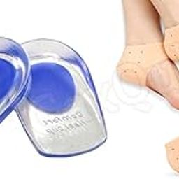 Eopzo Unisex Clear and Blue Silicone Orthotic Heel Support Pads with Silicone Gel Heel pad socks Combo-image-51