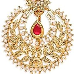 Jewellery Gold Tone Kundan Hair Bun Pin - Juda Pin - Ethnic Chandbali Style for Women & Girls Stylish Latest (HST14_O)-image-47