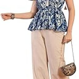 Women's Tropical Printed Cotton Co-ords Set (CSBLUEKITTEN_Blue)-image-64