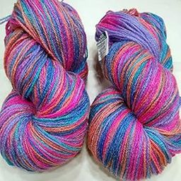 Oswal Knitting Yarn Wool Multi Blue Pink Light Orange Woolen Crochet Yarn Thread. Wool Yarn for Knitting. Woolen Thread. (200gm)-image-26