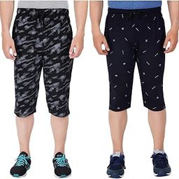 Men's Regular Fit Three Fourth Capri (Pack of 2)-image-96