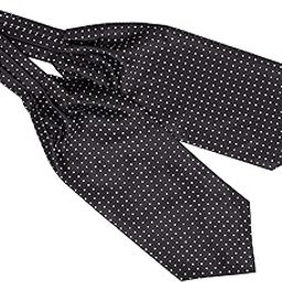Mini Polka Black Ascot Cravat For Men-image-141