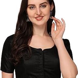 Women's Silk Shoulder Puff Sleeve Readymade Saree Blouse-picture-28
