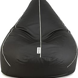 Amazon Brand - Solimo Classic XXXL Bean Bag Cover (Without Beans) - Brown With Cream Piping-picture-31