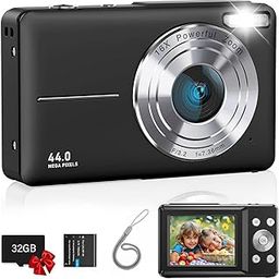 FHD 1080P Kids Digital Camera with 32GB Card, 16X Digital Zoom, 44MP Compact Camera, Digital Point and Shoot Camera, Portable Mini Camera for Teens Girls-image-24