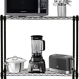 2 Shelf Multipurpose Storage Rack Microwave Oven Stand For Kitchen/Oven Stand/Kitchen Counter Top Stand/Spice Rack/With FREE Shelf liners For Metal Rack Size -27x17x24 Inch, Black-image-65