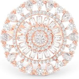 Rose Gold Dazzling Cubic Zirconia Party Bling Statement Brass Ring For Women-ZPFK19716-image-14