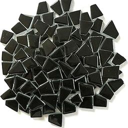 Bold Collection Thunder Black Irregular Trapezoid Glass Tiles - 150 Grams, 3.5mm Thickness, 95 to 100 Pcs-image-35
