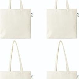 10 oz 16 x 16 Square Beige Cotton Plain Tote Shopping Bags | Heavy Duty, Washable, Eco Friendly Canvas Tote Bag – Set of 4-51