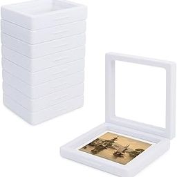 Sanas (1Pc) Floating Display Frame Shadow Box Frame Coin Display Case 3D Photo Frame Home Décor Transparent Display Collectibles Frame Jewelry Display White Display Frame Acrylic White Shadow Box(1Pc)-image-31