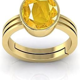 Pukhraj Panch-dhatu Ring - 7.25 Ratti Certified - Pukhraj Rashi Ratan (Guru Grah, Jupiter) Ring - Panchdhatu Ring(Adjustable Anguthi) -Pukhraj(Amethyst) Gemstone Unisex pukhraj012-1-ring-7-image-90