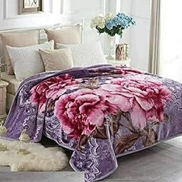 WINSTON HOME Cotton Mink Double Bed Ply Blanket for Heavy Winters (Multicolor, King Size) Soft Fabrics-image-5