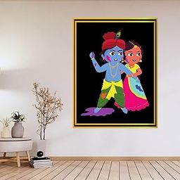 SACNIT God Self Adhesive Vinyl Sticker Poster for Office, Guest Room, Kids Bedroom – 12 x 8.5 Inch (30.48 x 21.59 CM) | Waterproof & Durable Wall Decor | Pack of 1 (Radhe Krishna)-image-33