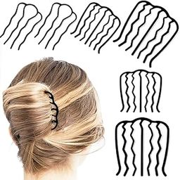 MTRoyaldia 6 Piece Metal Hair Side Combs Hair Fork Clip Teeth Hair Pin Stick For Updo Bun, U Shape For Vintage Hairstyle Hair Accessories,Multi-image-95