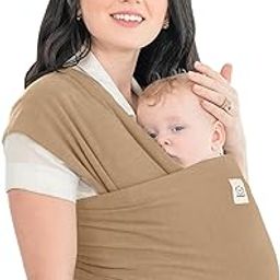 KeaBabies Baby Wrap Carrier-All In 1 Original Breathable Baby Sling,Lightweight,Hands Free Baby Carrier Sling,Baby Carrier Wrap,Baby Carriers For Newborn,Infant,Baby Wraps Carrier(Warm Hearth),Beige-image-47