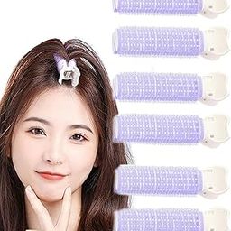 6 Pcs Hair Roller, Hair Roller Curler, Hair Rollers for Volume Diy Styling Clip Bouffant Hair Rollers Without Trace Scrap Clip Hair Clips Fixed Bangs (Purple)-image-69