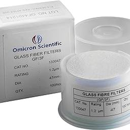 Omicron 133047 Borosilicate Glass Fiber Binder Free Filter, 1.2 μm, 47 mm (Pack of 100)-25