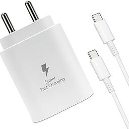 25W Super Fast Charger Adapter & Type C Cable Compatible with Samsung Galaxy S25, S24, S23, S22, S21(Ultra/Fe), M35, M15, M06, M05, M56, A55 5G, A35 5G, A15, F15, F14(Z/S/A/M/F Series)-10