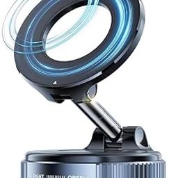 LIRAMARK Folding Magnetic Phone Mount | Shockproof Vacuum Suction Cup Base Strong Grip | Retractable, Hands‑Free Stand for Car Dashboard, Desk, Mirror & Gym | Compatible with iPhone & Android (MS-1)-image-2