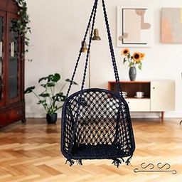 D Shape Swing Chair/Swing for Adults & Kids/Swing for Balcony/Swing Chair for Adults for Home/Jhula for Adults/Swing for Indoor/Jhoola/Zula/Includes Hanging Kit -Black-image-7