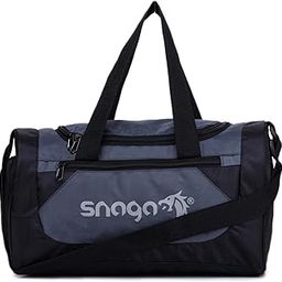 Gym Bag, Polyester Square Duffel Bag with Adjustable Shoulder Strap & Shoe Compartment, Unisex, Ideal for Gym, Travel & Sports Activities (Black-Grey)-image-76