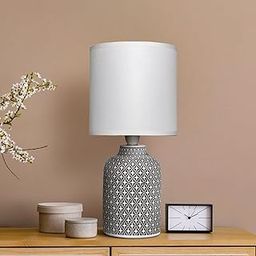 MAGIK Moroccan Hue Table Lamp (Grey) Concrete Base, 5W E14 Base Bulb Included, for Bedroom, Dining, Living Room-16