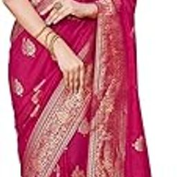 Women's Silk Blend Jacquard Work Saree with Unstitched Blouse Piece-image-4