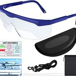 Saysurey Aviation Flight Training Glasses Adjustable View Limiting Goggles Device with Glasses Box and Tag (Blue)-11