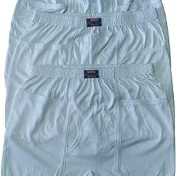 Advance Super Combed Cotton with 2 Pocket White Men's Trunks Pack of 3, Inner Elastane Stretch Underwear for Men's Trunks Innerwear Sweat Absorbing Underwear | Size 85cm to 100cm-picture-1