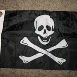 Moon Knives 12x18 Embroidered Edward England Pirate Double Sided 2-ply 600D Nylon Boat Flag - Party Decorations Supplies For Parades - Prime Outside, Garden, Men Cave Decor Flag-image-3
