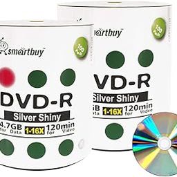 Smart Buy 200 Pack Dvd-r 4. 7gb 16x Shiny Silver Blank Data Video Movie Recordable Media Disc 200 Disc 200pk-image-26