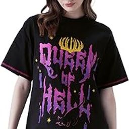 TSS : Queen of Hell Womens and Girls Oversized fit Graphic Printed Half Cotton Black Color Women Oversized T-Shirts Oversized T Shirts for Women Baggy Boyfriend-17