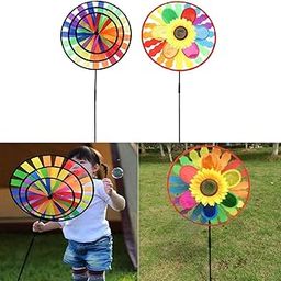 3NH® Rainbow Windmills Windsock Wheel Garden Lawn Ornaments Kid Outdoor Games Toy-image-73