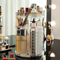 PRIME PICK 360° Rotating Makeup Organizer for Women – Large Capacity, Adjustable Acrylic Cosmetic Storage Box (31x22 cm) – Space-Saving Vanity Organiser for Skincare & Beauty Products-image-7
