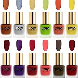 Volo Velvet Dull Matte Bold Colors Nail Polish Combo in Wholesale Rate(Metallic Coral, Metallic Silver, Metallic Golden,Carrot Red, Metallic Dark Purple, Neon Orange 96 ml) Pack of 12-image-90