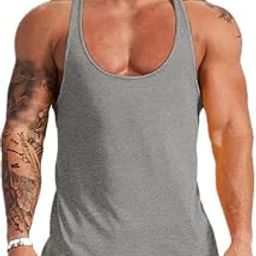 Men's Cotton Printed Sleeveless Racer Back Sports Gym Boxing Workout Activewear Bodybulding Quick Dry Fit Gym Vest Tank Top L2622-image-112