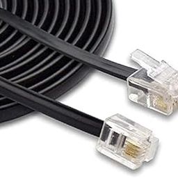 GANIX Telephone Extension Cord 2 Pin, 1 Line Rj11 Male To Male Cable Line Or Landline, Phone, Modem Or Fax Machine (5 Meter)-51