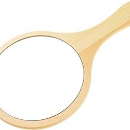 Anbau Portable Round Wooden Handheld Beauty Makeup Hand Mirror with Hanging Handle-picture-12