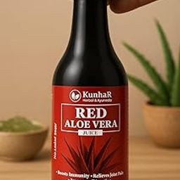 KunhaR Red Aloe Vera Juice 500ml – No Added Sugar – Ayurvedic Juice for Immunity Boost, Joint Pain Relief & Digestion Support (Pack of 1)-16