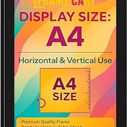 Frame Cart A4 Size Photo Frame for Certificate - Wall Photo Frame for Portraits, Documents for Living Room, Home and Office Decorations - 8x12 Inches (1, Black)-image-28