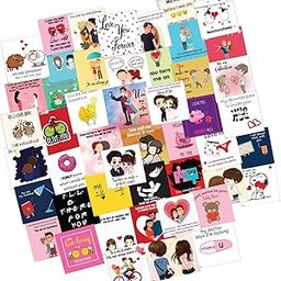 Festiko 48 Pieces Romantic Love Notes Greeting Cards for Valentine's Day, Express Love, Marriage Proposal, Wedding, Engagement, Love Story Romantic Love Cards-14